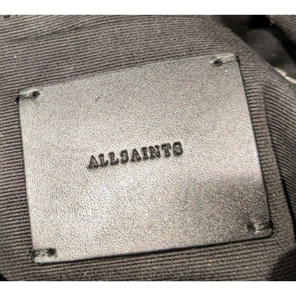 AllSaints Club Clutch Crossbody Tan Leather East West Foldover Flap Bag - Picture 15 of 16